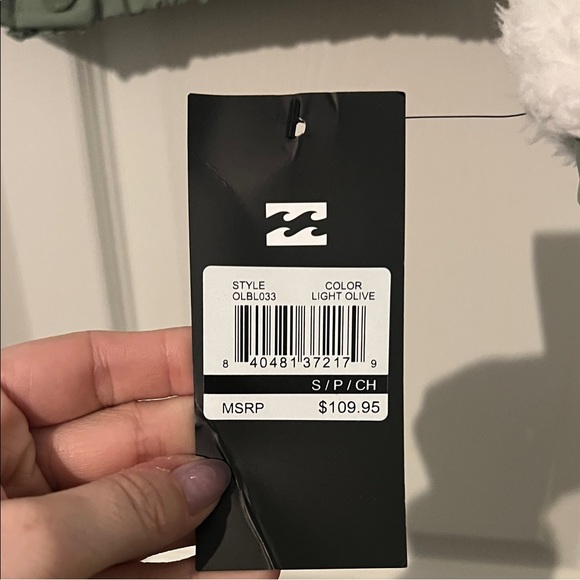 Billabong Sage Green and Cream Teddy Jacket - Picture 7 of 7